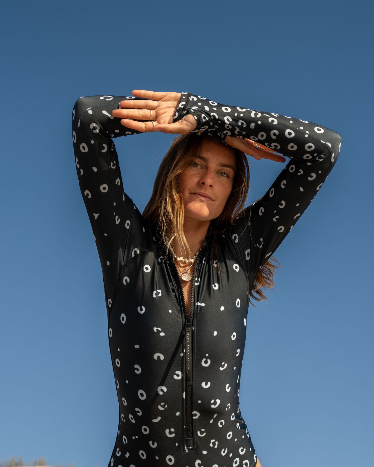 spotted eagle ray long sleeve swimsuit
