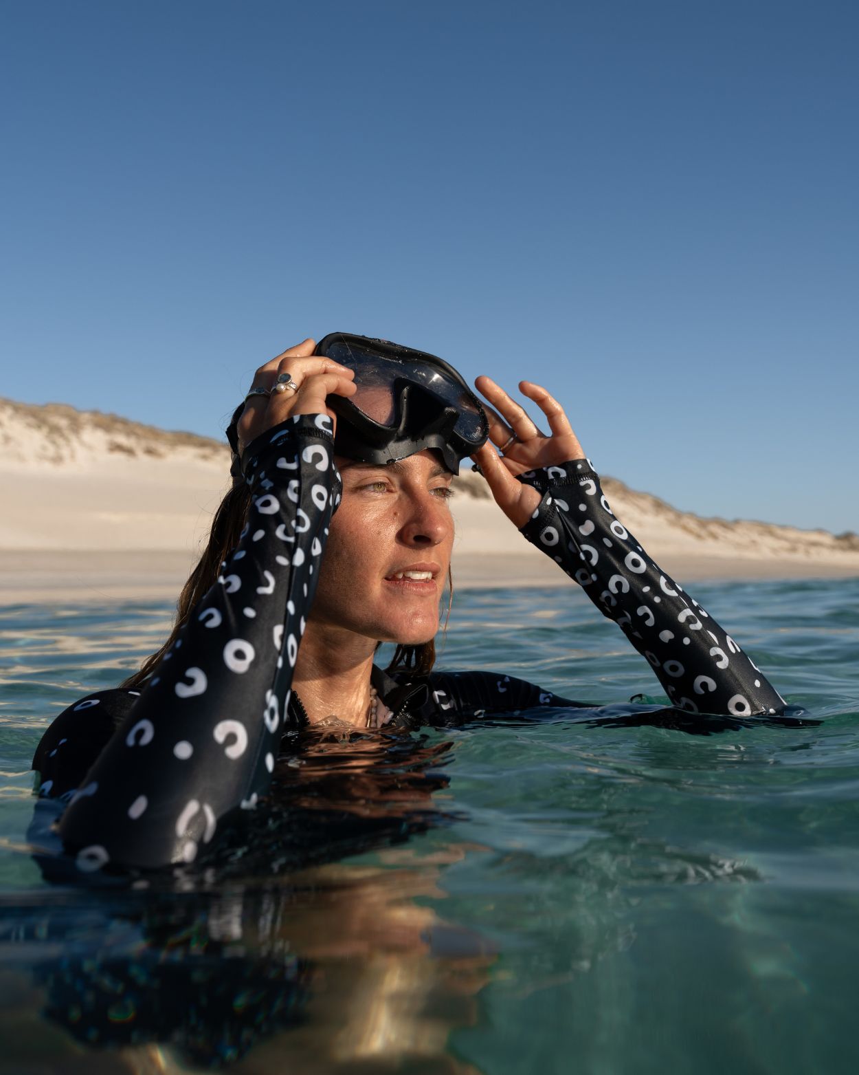spotted eagle ray long sleeve swimsuit