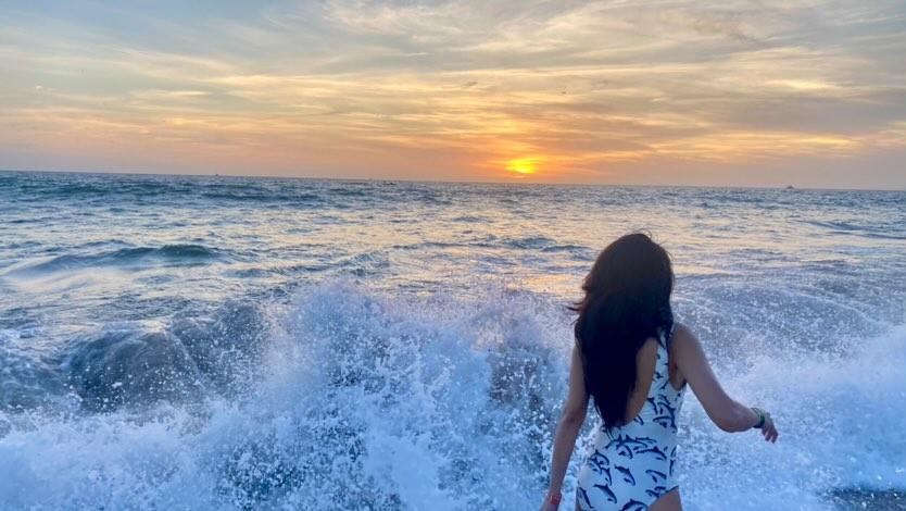 vaquita swimsuit sunset