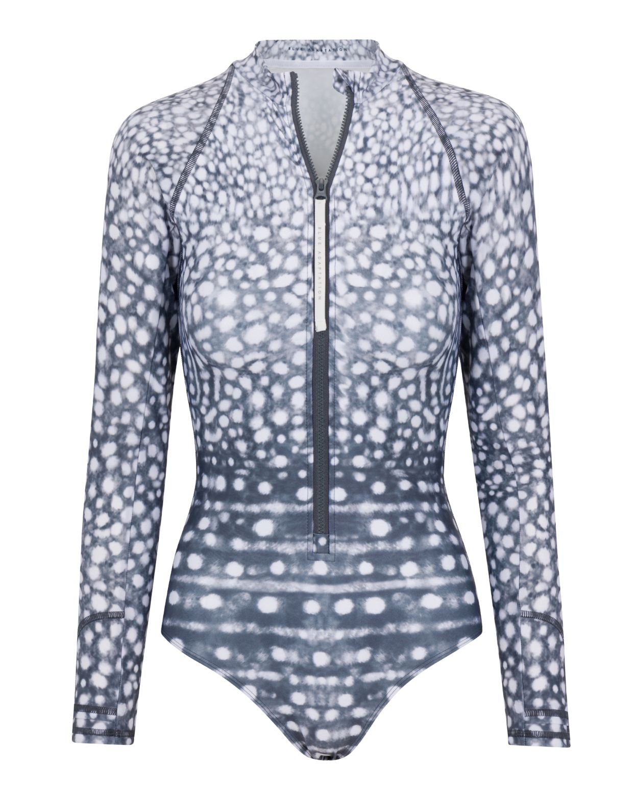 whale shark long sleeve zip swimsuit