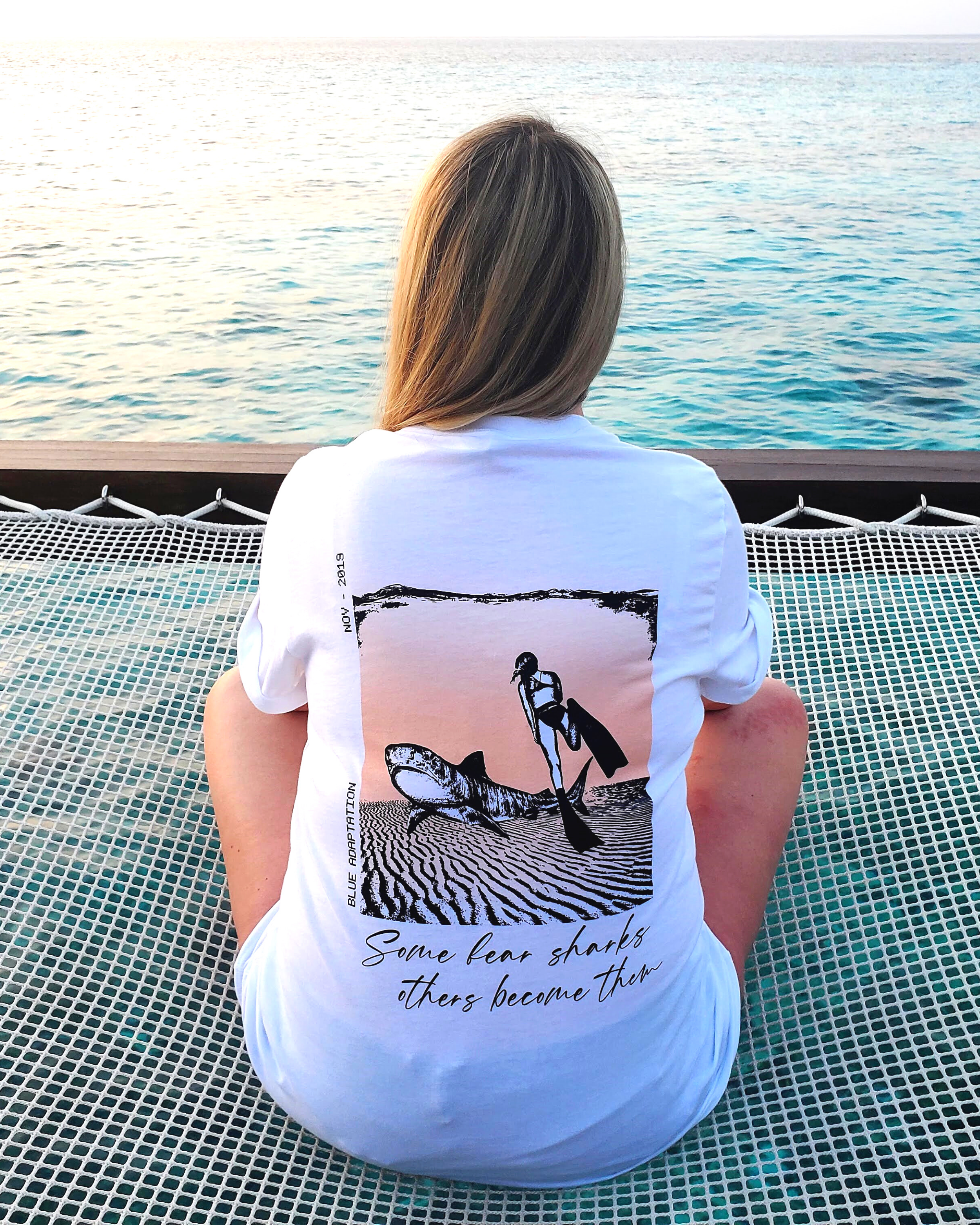 shark diver shirt ocean