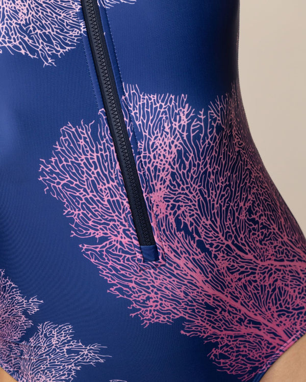 coral sea fan pattern on swimwear
