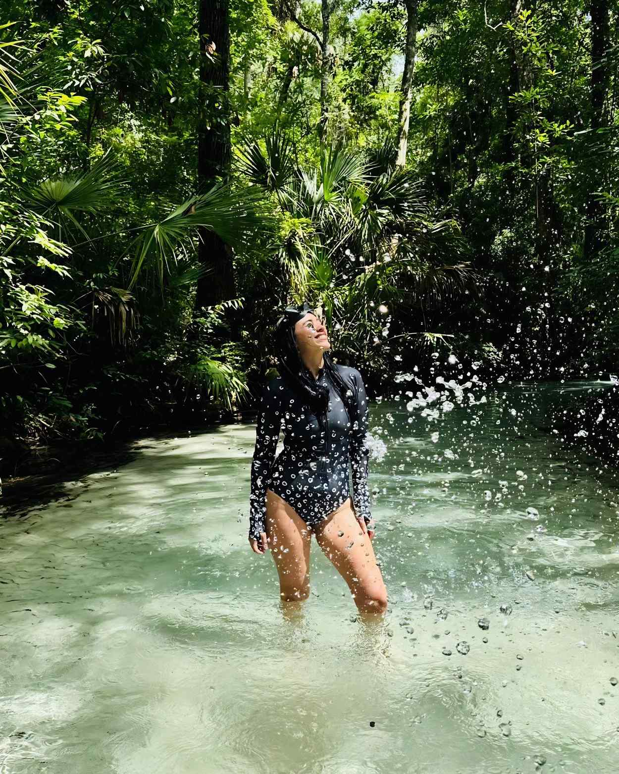 spotted eagle ray long sleeve swimsuit
