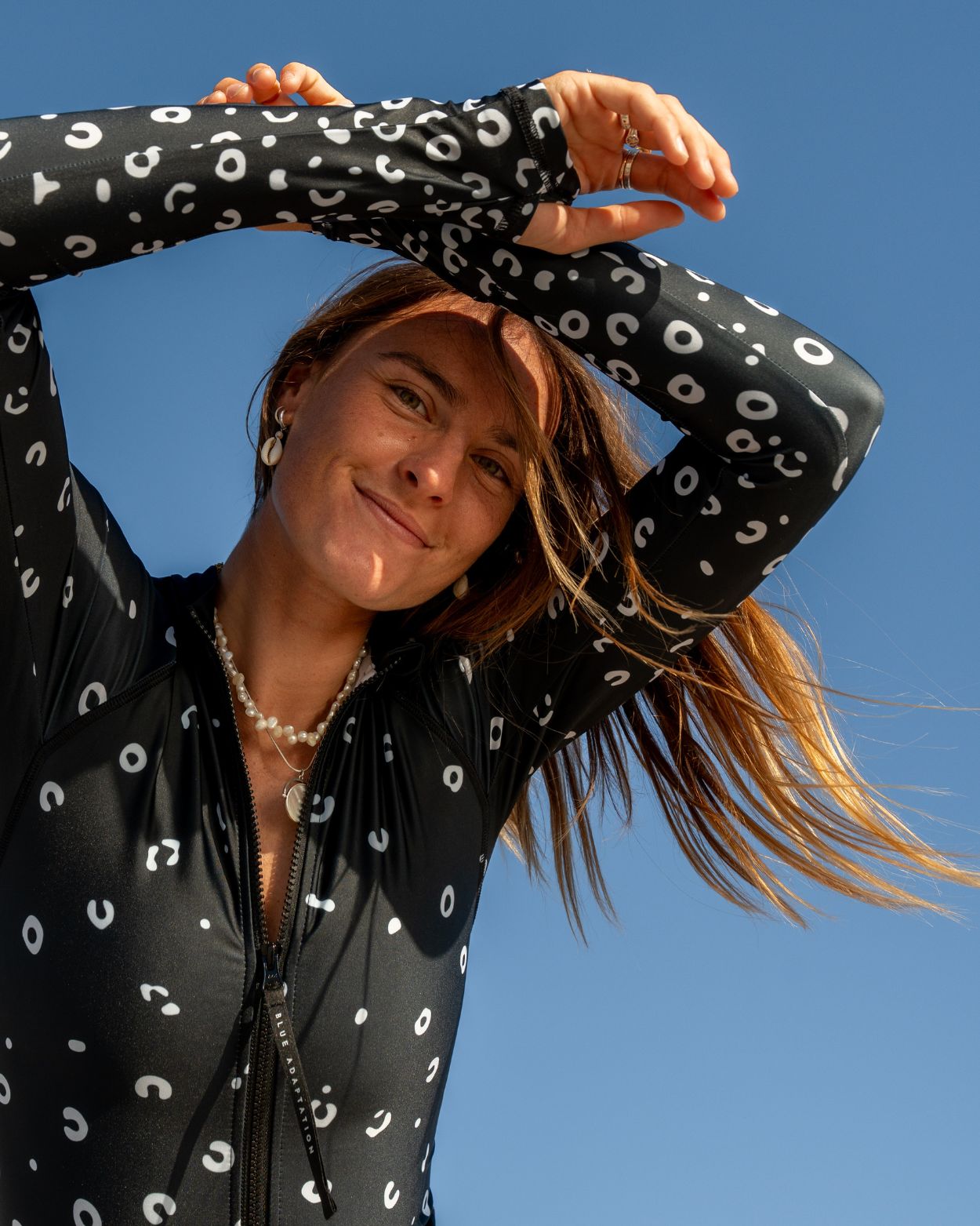 spotted eagle ray long sleeve swimsuit