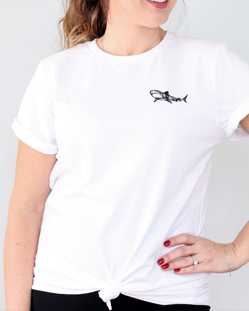 Great White Shark T-Shirt | Shark Scuba Diver Tee XX-Large / Cool Blue